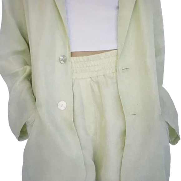 NWOT ZARA Fillsens High Waist Pistachio Lime Green Tencel Bloomer Shorts sz XS - Picture 5 of 13